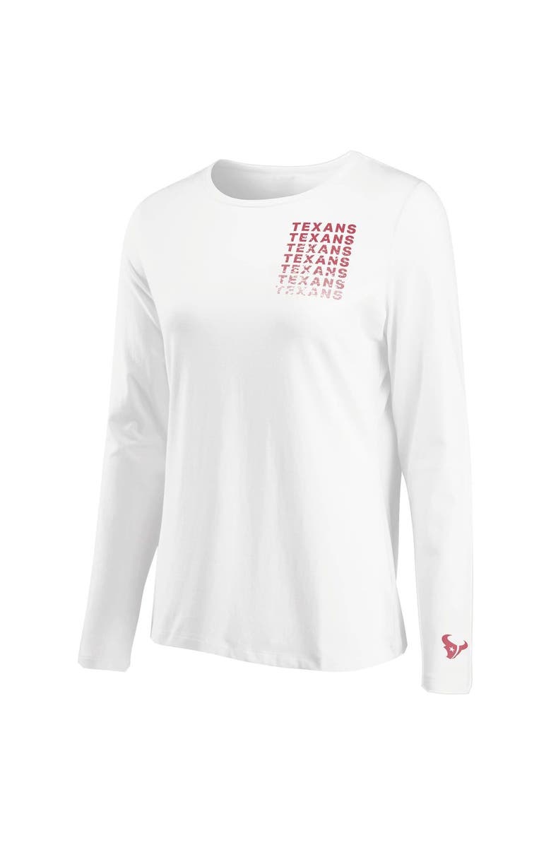 WEAR by Erin Andrews Women's WEAR by Erin Andrews White Houston Texans Repeat Tri-Blend Long Sleeve T-Shirt, Alternate, color, 