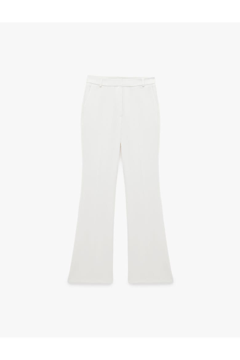 Regular Fit Flare Pants with Pockets, Alternate, color, WHITE