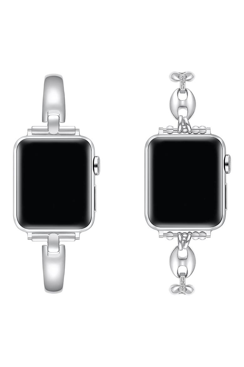 Poppy Alexis 2-Pack Apple Watch® Watchbands, Alternate, color, SILVER