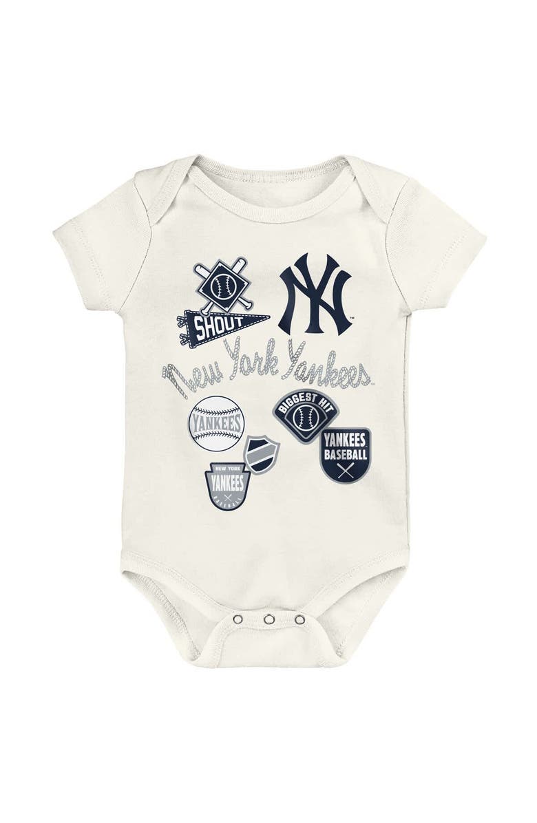 Outerstuff Newborn Outerstuff New York Yankees Home Plate 3-Piece Creeper Set, Alternate, color, Gray