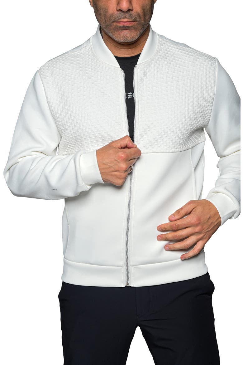 Resistance047 White Embossed Bomber Jacket, Alternate, color, WHITE