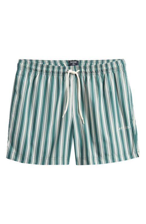 Pacsun Maldives Stripe Swim Trunks In Blue