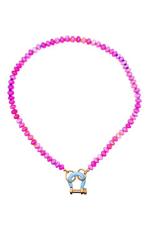 Maui Pink Opal Gold Plated Necklace