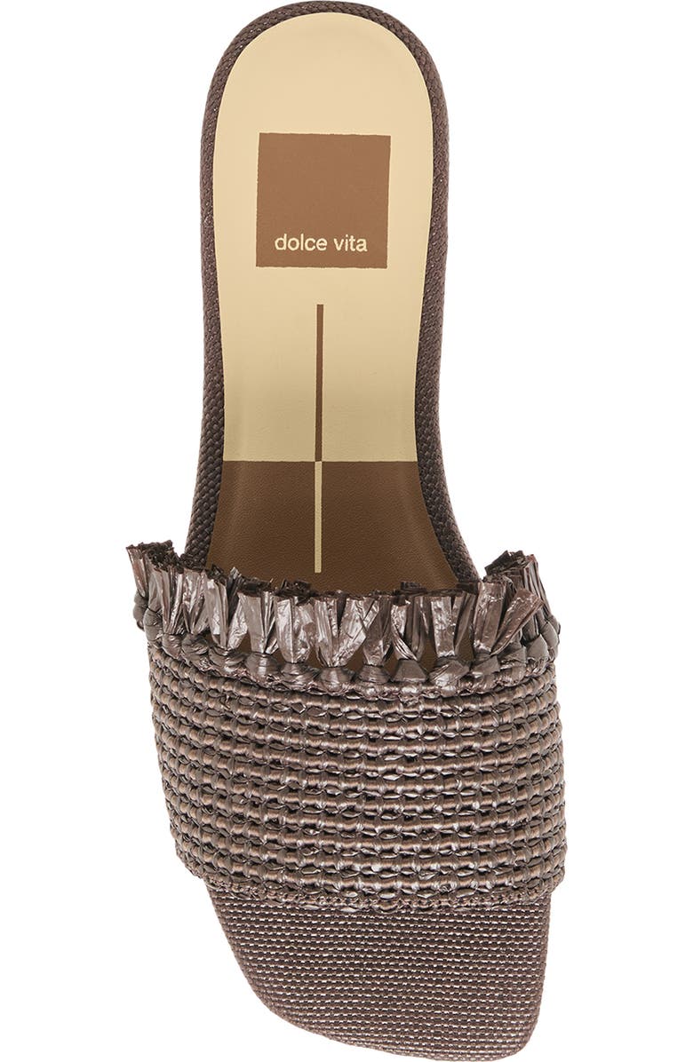 Dolce Vita Lenya Slide Sandal, Alternate, color, Chocolate Raffia