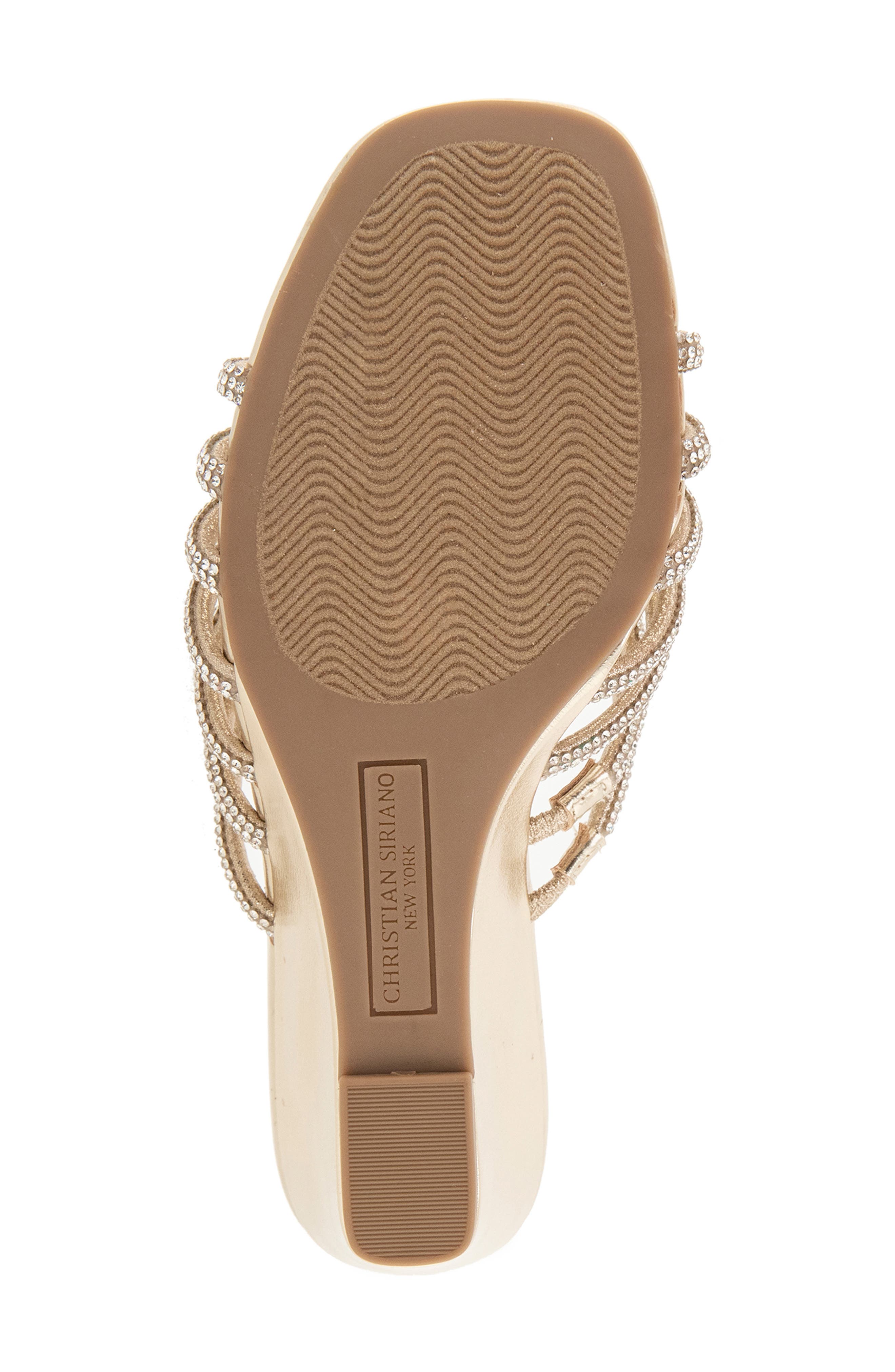 Lenix Rhinestone Wedge Slide Sandal, Alternate, color, PLATINO