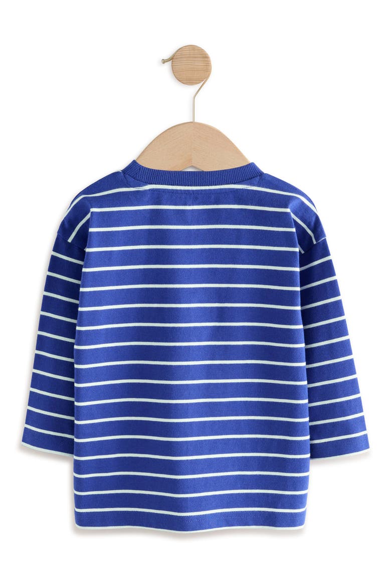 Kids' Stripe Frog Cotton T-Shirt, Alternate, color, BLUE