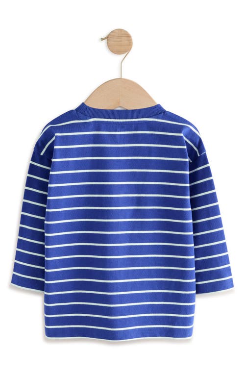 Next Kids' Stripe Frog Cotton T-shirt In Blue