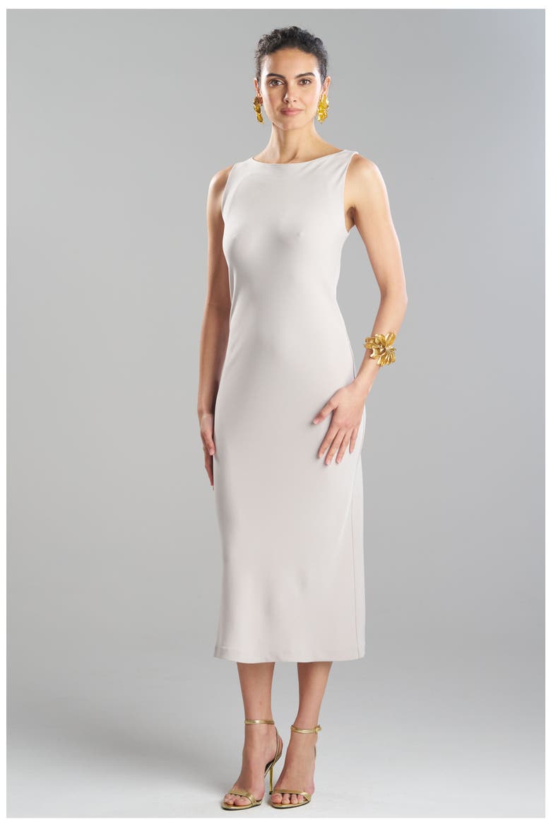 Stretch Crepe Tank Column Dress, Main, color, Pearl