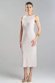 Natori Stretch Crepe Tank Column Dress