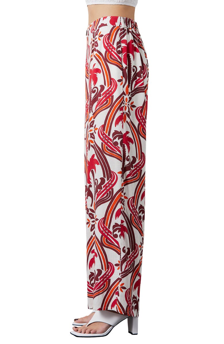 CIEBON Elina Wide Leg Pants, Alternate, color, Red Multi