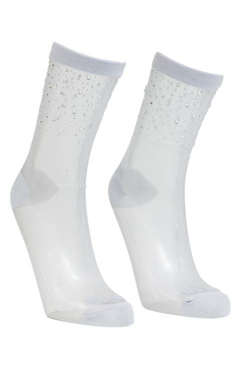 The Half-Step Crystal Embellished Crew Socks