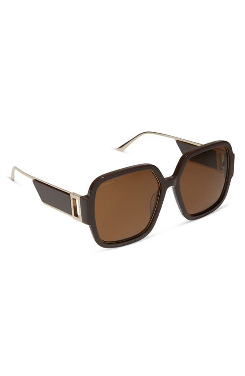 Diff Tina Ii 58mm Polarized Square Sunglasses In Brown