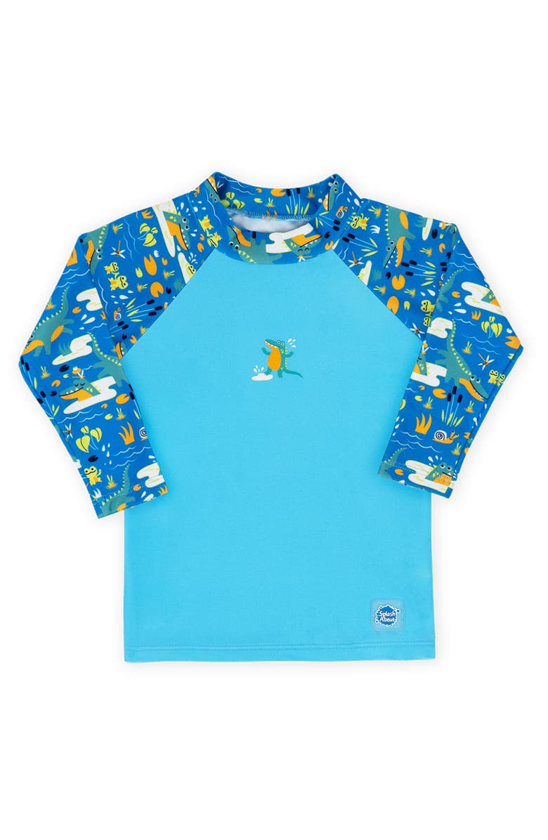 Splash About Kids Long Sleeve Rash Guard, Main, color, Crocodile Swamp