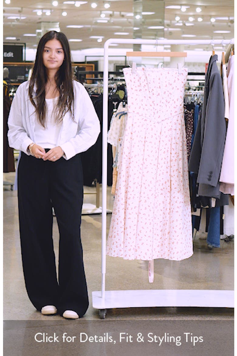 Gina Floral Strapless Corset Stretch Cotton Maxi Dress video