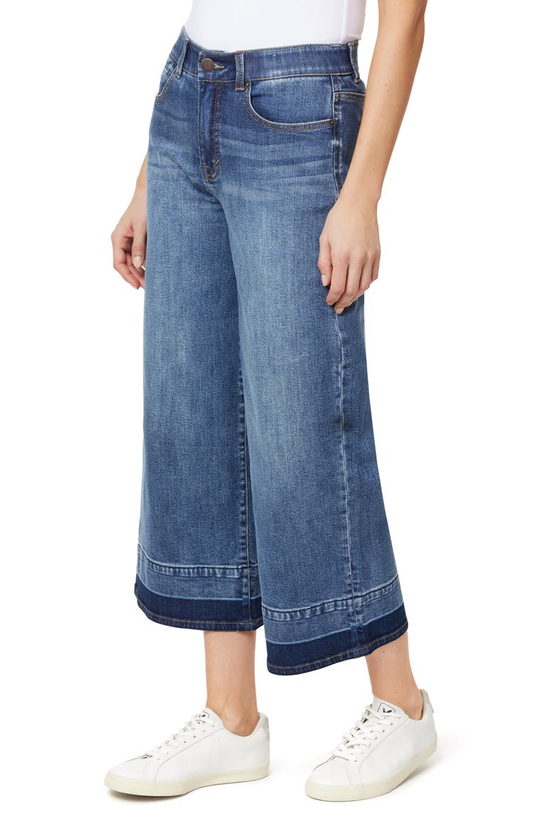 High Rise Comfort Waist Relaxed Wide Leg Released Hem Jeans, Alternate, color, CAPRI