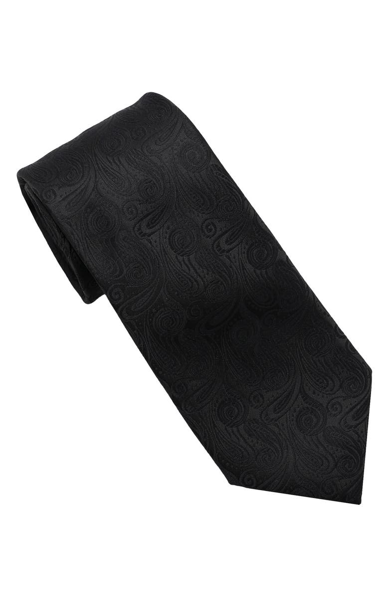 KARL LAGERFELD PARIS Paisley Jacquard Tie, Main, color, Black