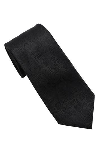 Karl Lagerfeld Paris Paisley Jacquard Tie In Black
