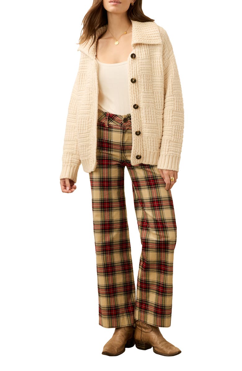 Faherty Heirloom Organic Cotton Blend Cardigan, Alternate, color, Cream