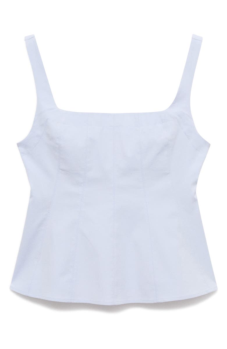 MANGO Sleeveles Corset Tank, Alternate, color, Sky Blue