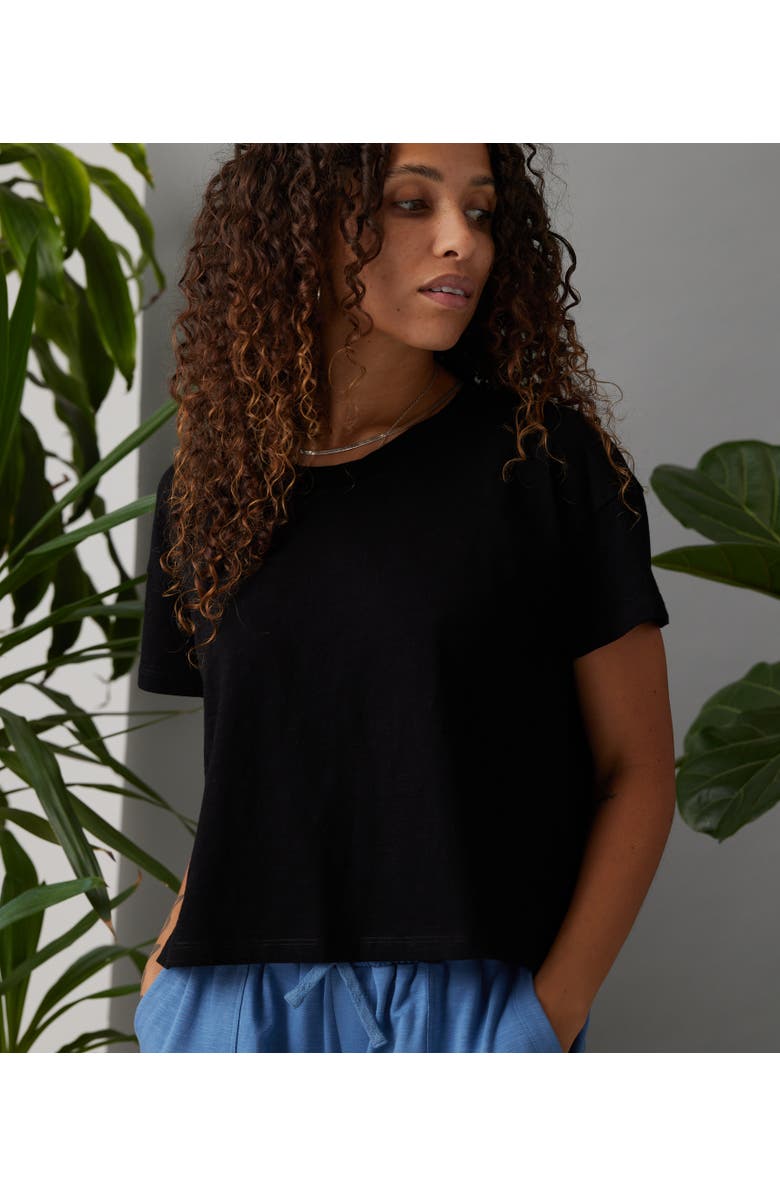 Known Supply Easy Crop Tee, Alternate, color, Black