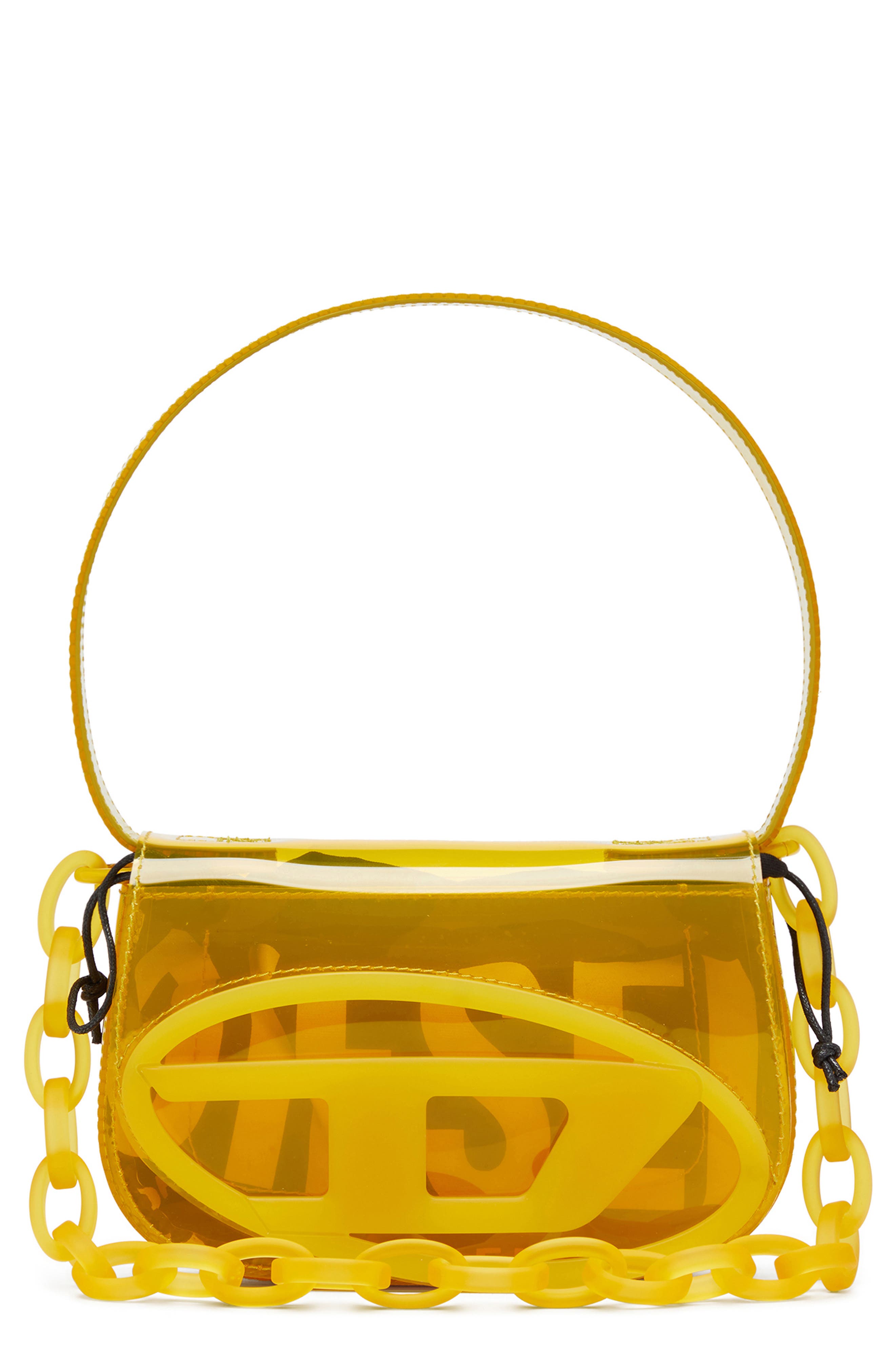 DIESEL<sup>®</sup> 1DR-Iconic Transparent TPU Shoulder Bag, Main, color, Yellow