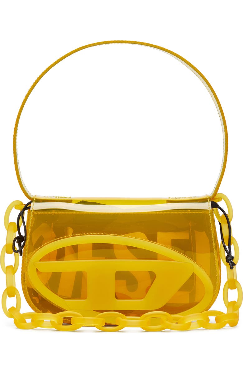 DIESEL<sup>®</sup> 1DR-Iconic Transparent TPU Shoulder Bag, Main, color, Yellow