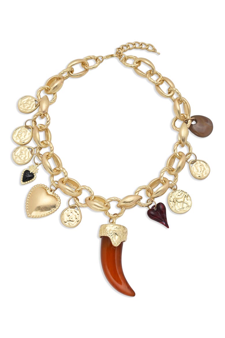 Capri Charm Necklace, Alternate, color, GOLD