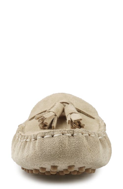 National Comfort Tal Tassel Mule In Natural Suede