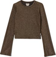 Brixton Dolly Metallic Flare Sleeve Top