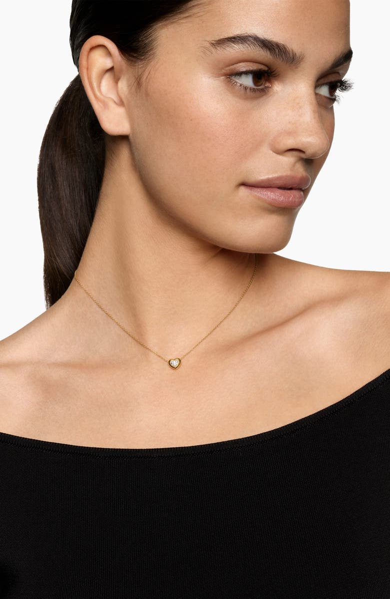 David Yurman Diamond Puffy Heart Pendant Necklace, Alternate, color, 18K Gold