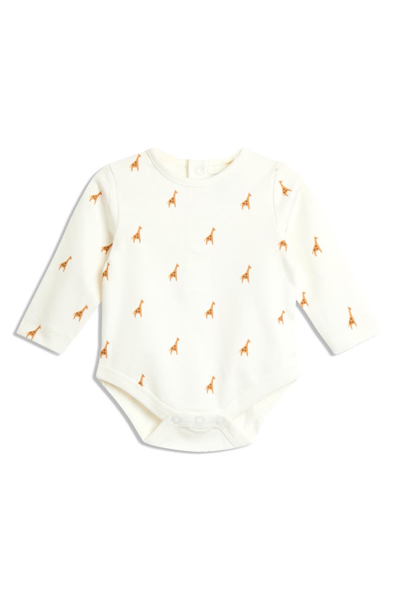 JOJO MAMAN BEBE Long Sleeve Bodysuit & Embroidered Giraffe Rib Velour Overalls Set, Alternate, color, Blue