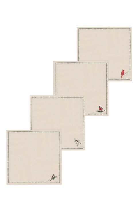 Forest Birds Set of 4 Napkins