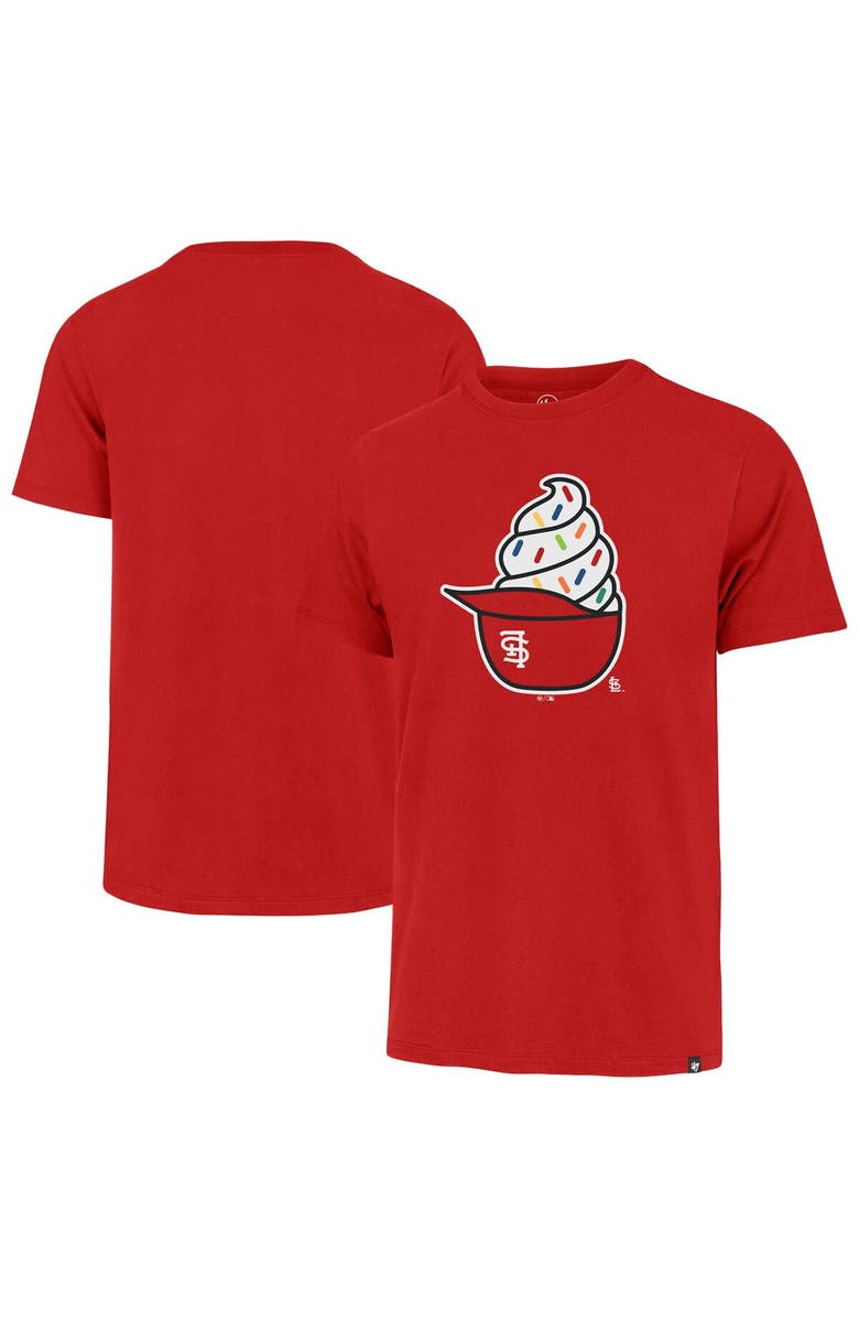 '47 Men's '47  Red St. Louis Cardinals Ice Cream Helmet Franklin T-Shirt, Main, color, Red
