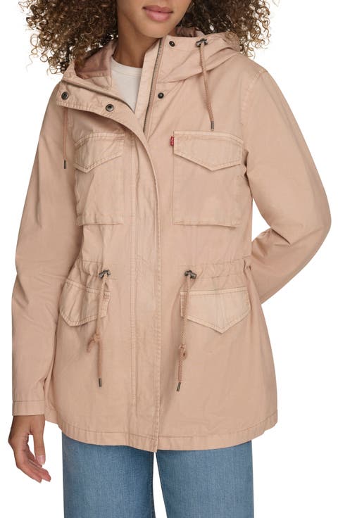 Military Four-Pocket Zip Hooded Jacket