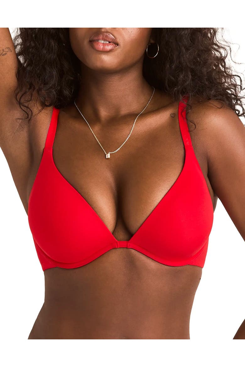 Natalya Push Up Plunge Bra, Main, color, Bright red