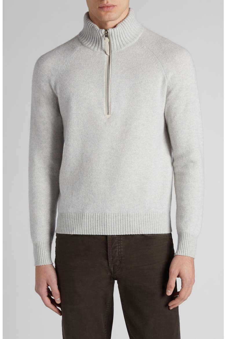 Lambswool & Cashmere Half Zip Sweater (Men) | Nordstrom