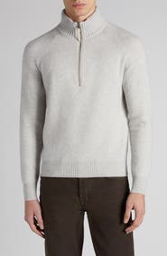 TOM FORD Lambswool & Cashmere Half Zip Sweater