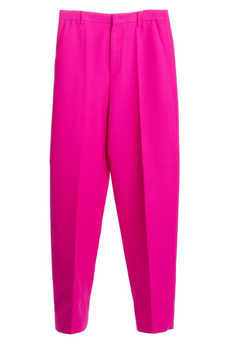 Relaxed Virgin Wool & Silk Trousers, Alternate, color, UWT - PINK PP