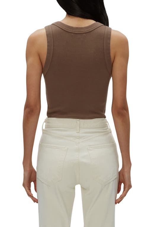 Michael Stars Blanche Side Ruched Tank In Cobblestone