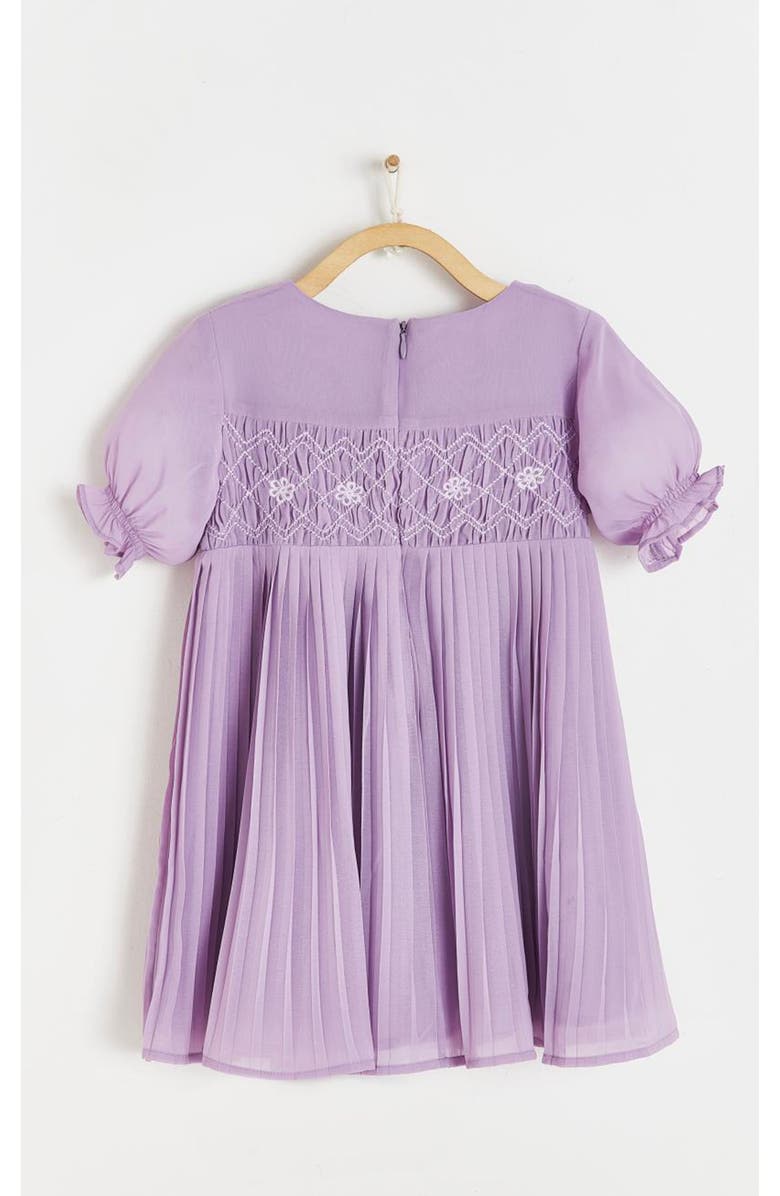 Babycottons Premium Cotton Poppy Pleated Dress, Alternate, color, Purple