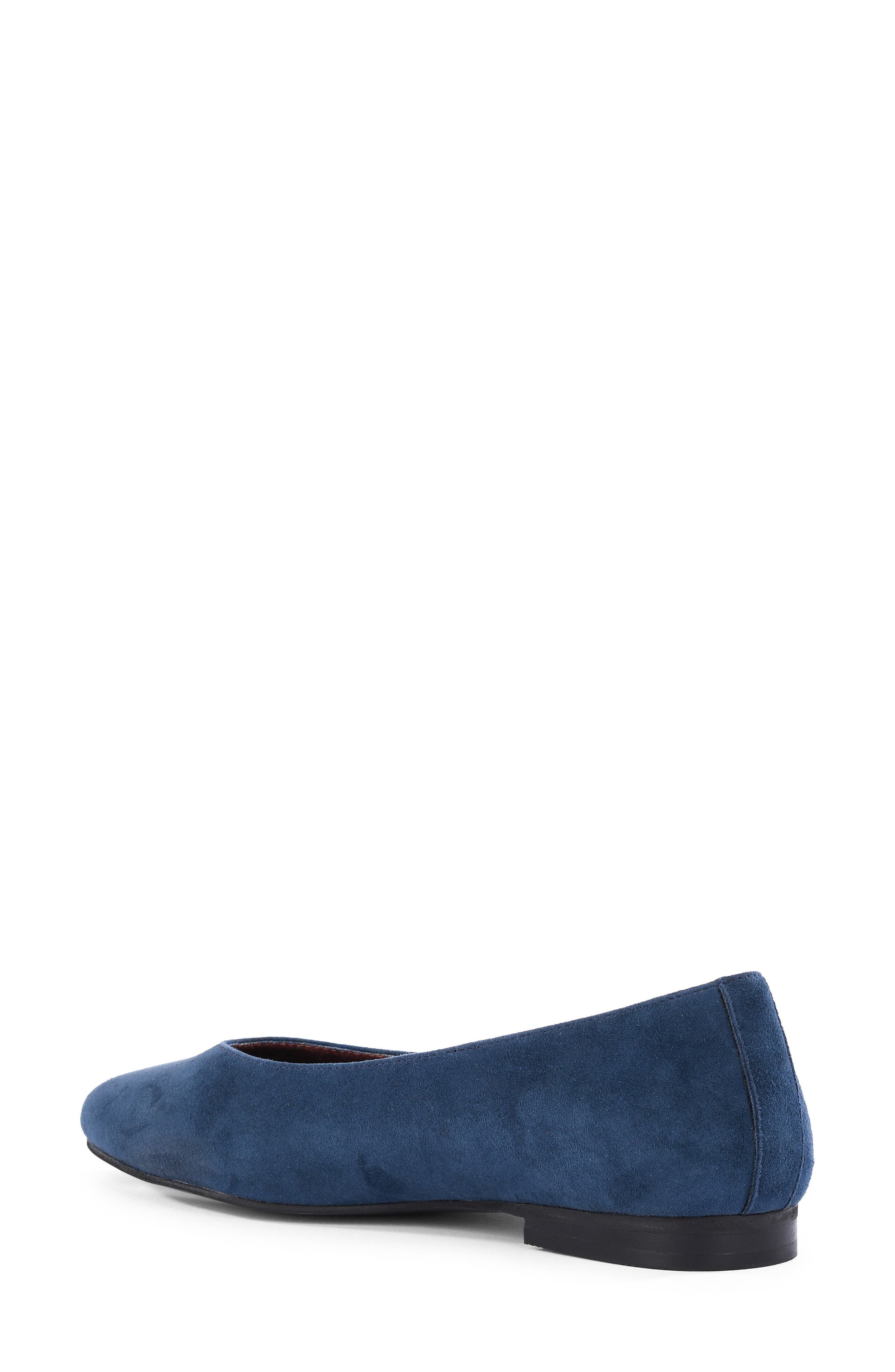 To Be Honest Leather Flat, Alternate, color, DARK BLUE SUEDE