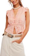 Free People Day Dreamer Lace Trim Top