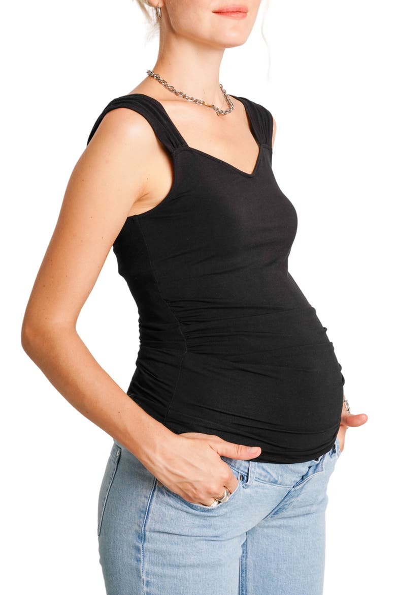 Lola Maternity & Nursing Tank, Alternate, color, BLACK