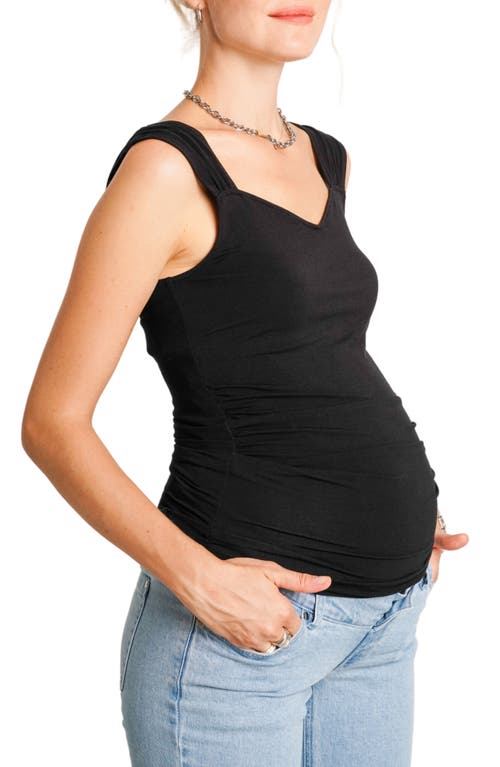 Nom Maternity Lola Floral Print Tank Top In Black