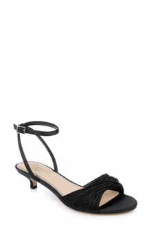Jewel Badgley Mischka Nance Ankle Strap Kitten Heel Sandal