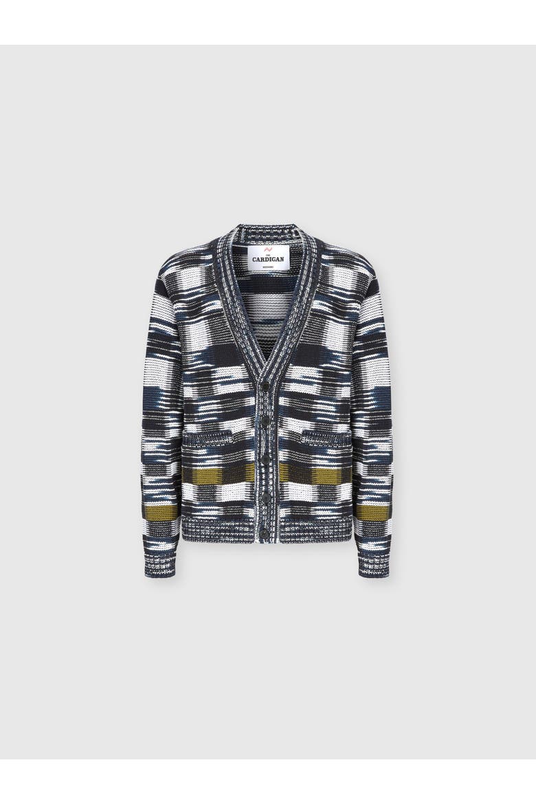 Cotton-blend Cardigan With Check Pattern, Alternate, color, Multicoloured