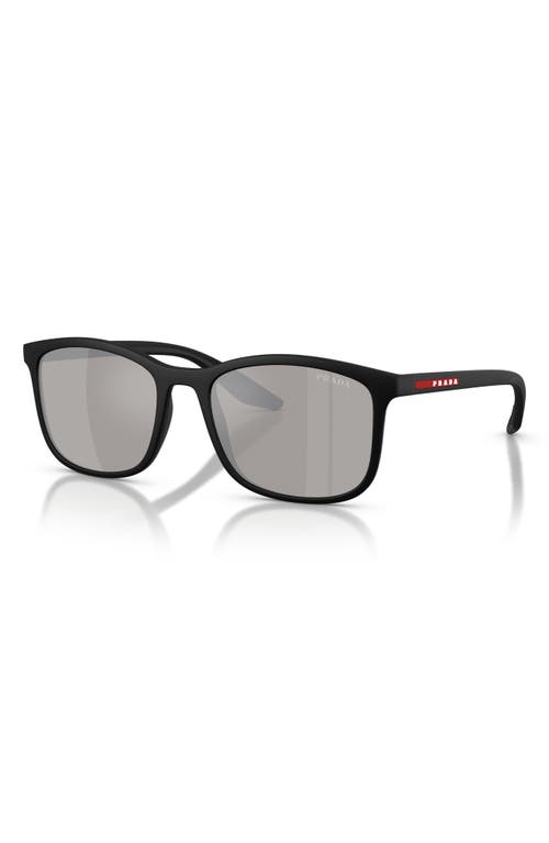 Prada Linea Rossa Black Rubber Nylon Sunglasses In Black