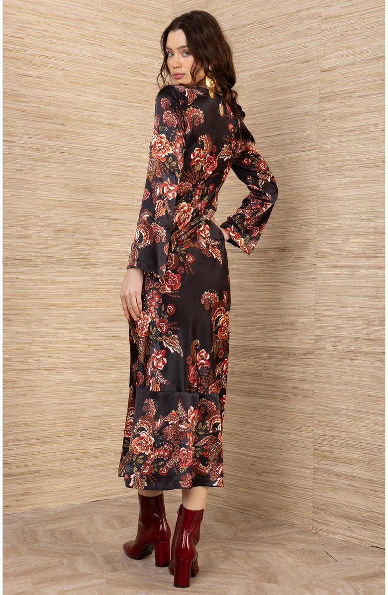 Hale Bob Egypt Charmeuse Dress, Alternate, color, Black