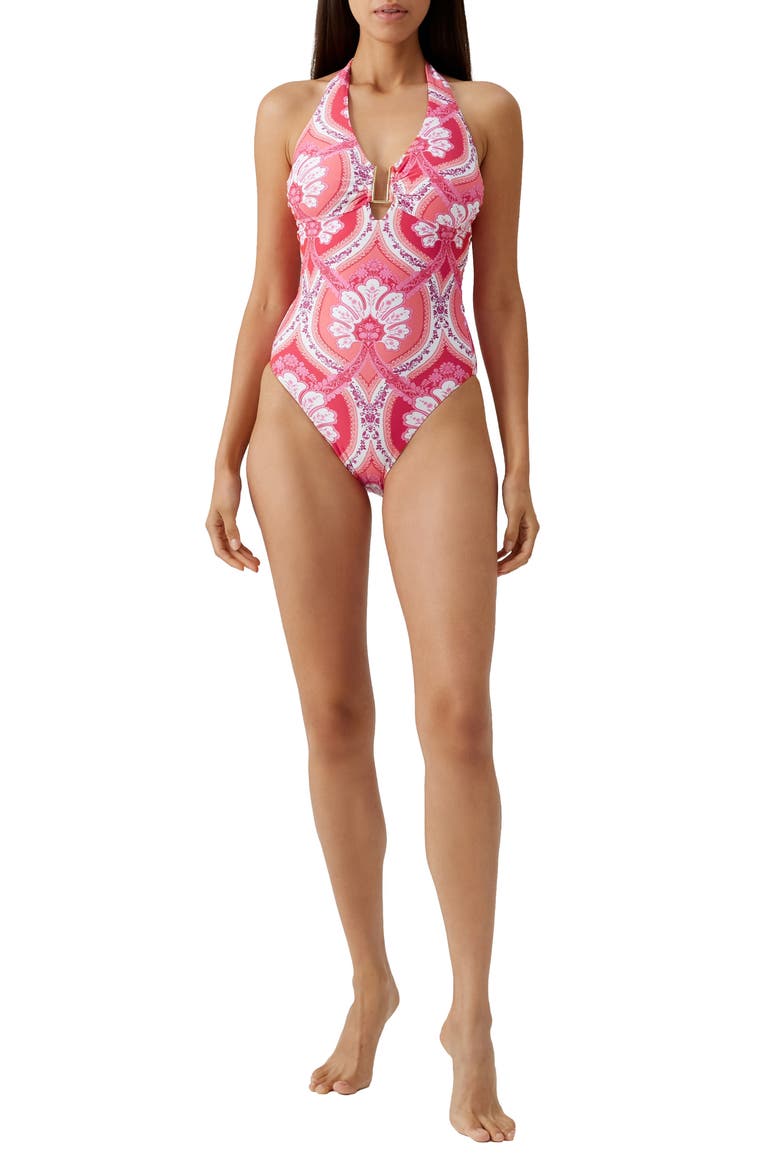 Tampa Halter One-Piece Swimsuit, Main, color, ORNATE
