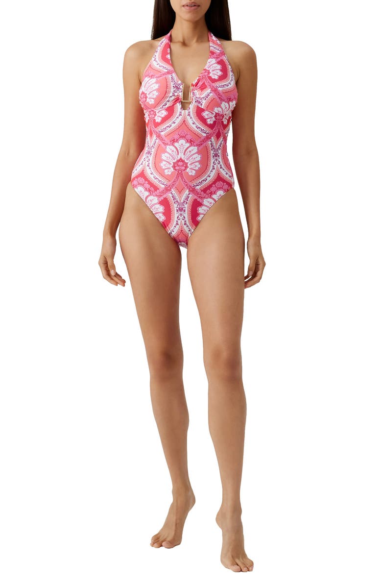Melissa Odabash Tampa Halter One-Piece Swimsuit, Main, color, 